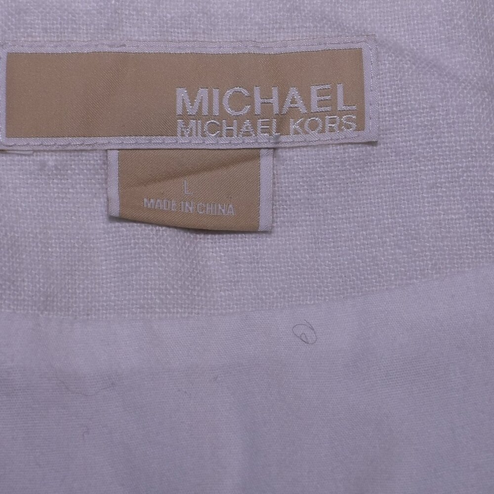 Michael Kors White Linen Vest Size Large - Picture 3 of 10